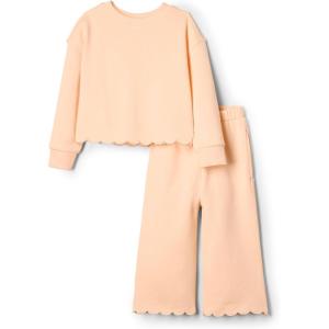 imageAmazon Essentials x Sofia Grainge Toddlers and Baby Girls French Terry Pant and Top SetPale Peach