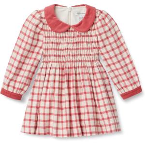 imageAmazon Essentials x Sofia Grainge Toddlers and Baby Girls Long Sleeve Flannel DressIvory Raspberry Red Windowpane