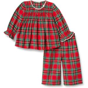 imageAmazon Essentials x Sofia Grainge Toddlers and Baby Girls Long Sleeve Flannel SetCherry Red Festive Plaid