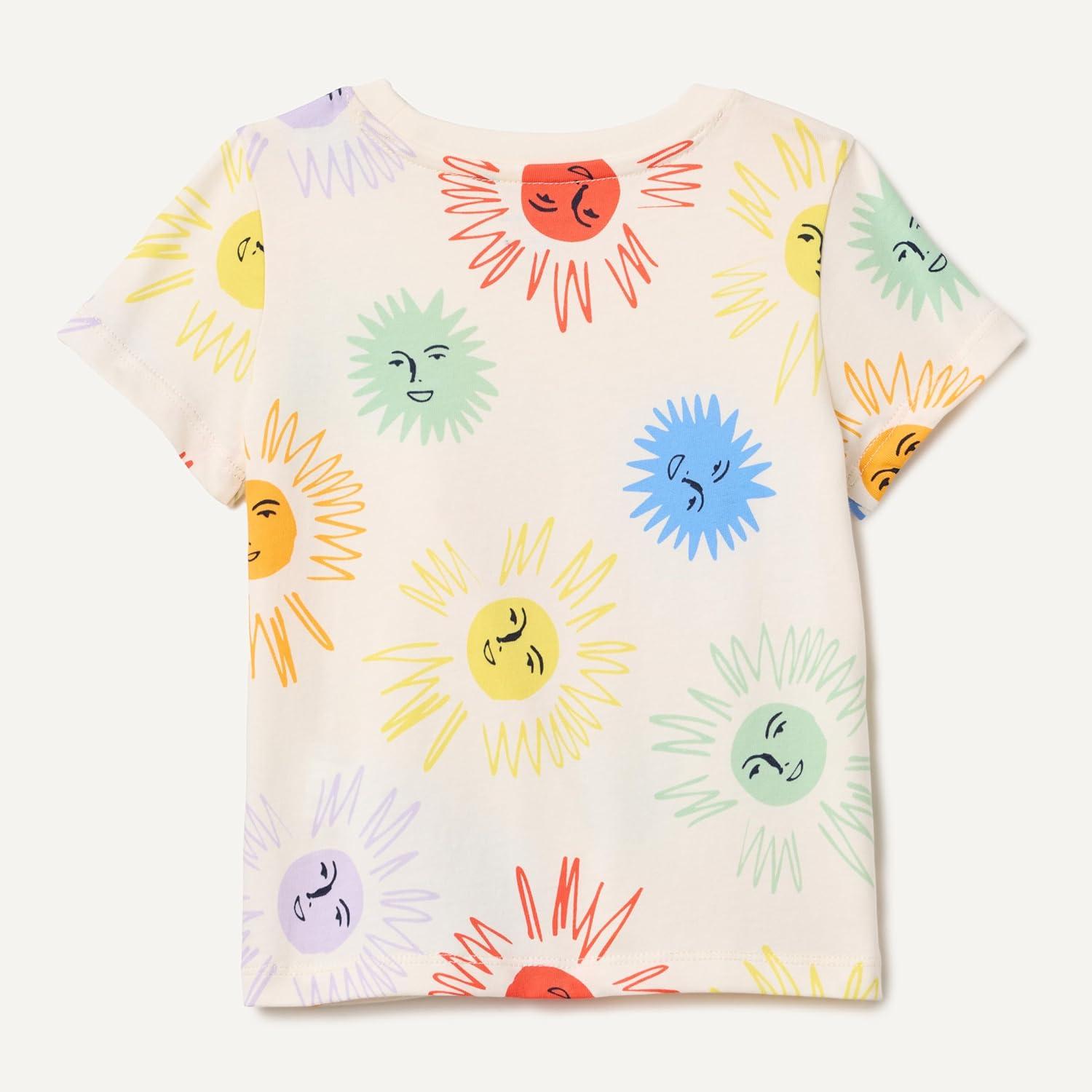 imageAmazon Essentials Girls and Toddlers ShortSleeve TShirtsIvory Suns