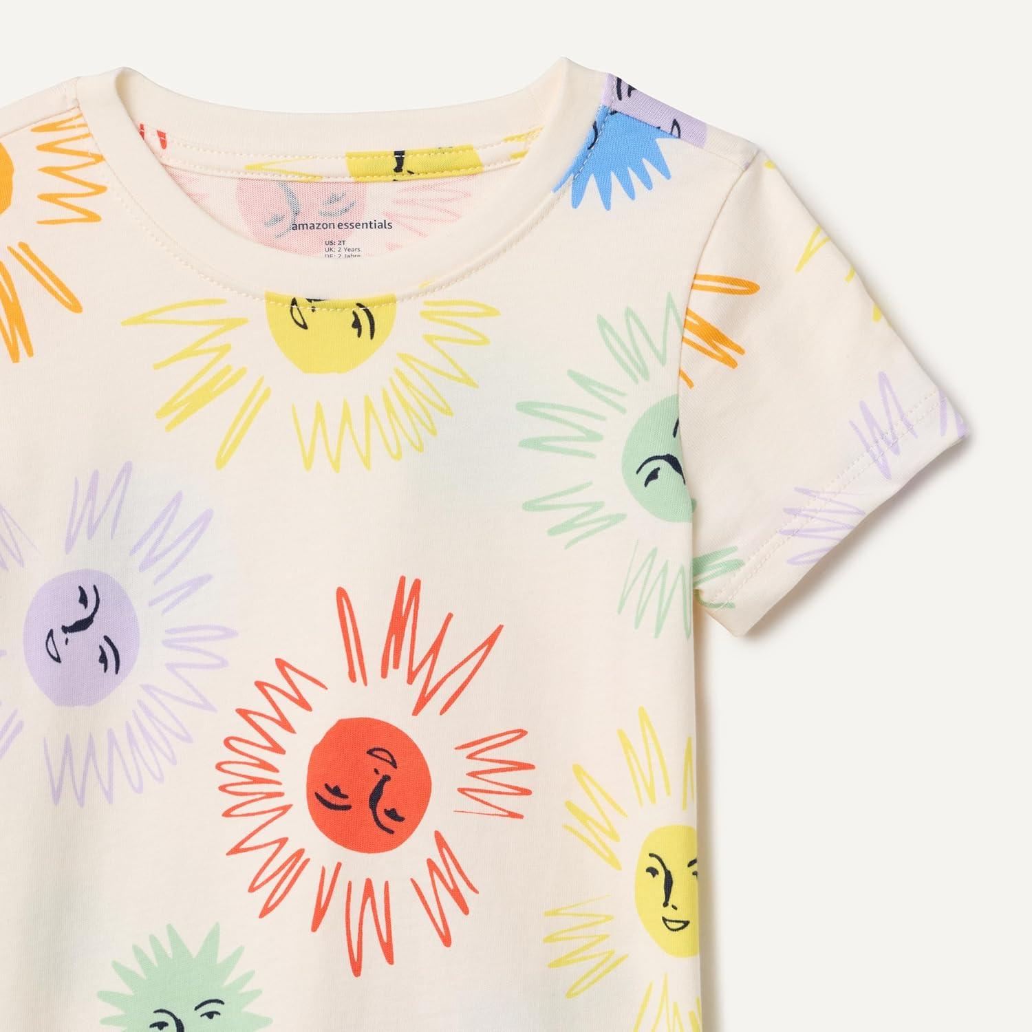 imageAmazon Essentials Girls and Toddlers ShortSleeve TShirtsIvory Suns