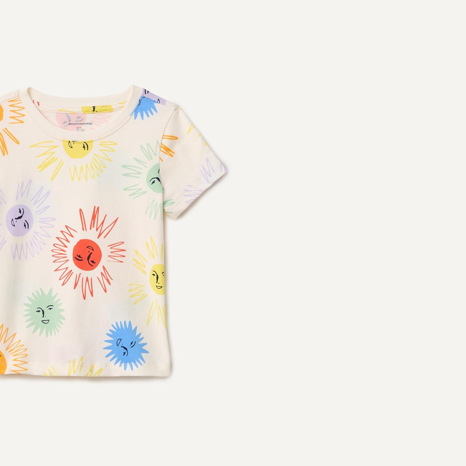 imageAmazon Essentials Girls and Toddlers ShortSleeve TShirtsIvory Suns