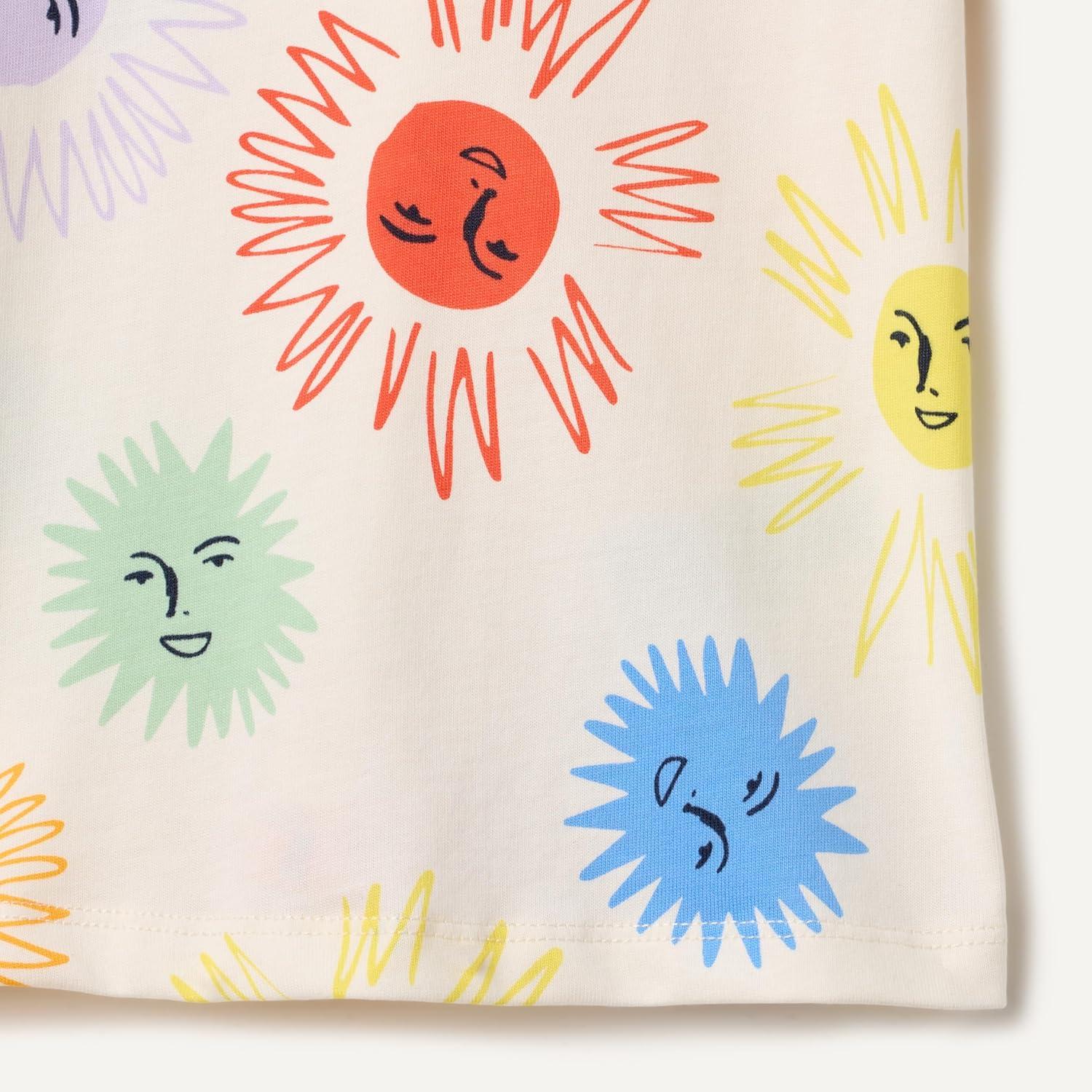 imageAmazon Essentials Girls and Toddlers ShortSleeve TShirtsIvory Suns