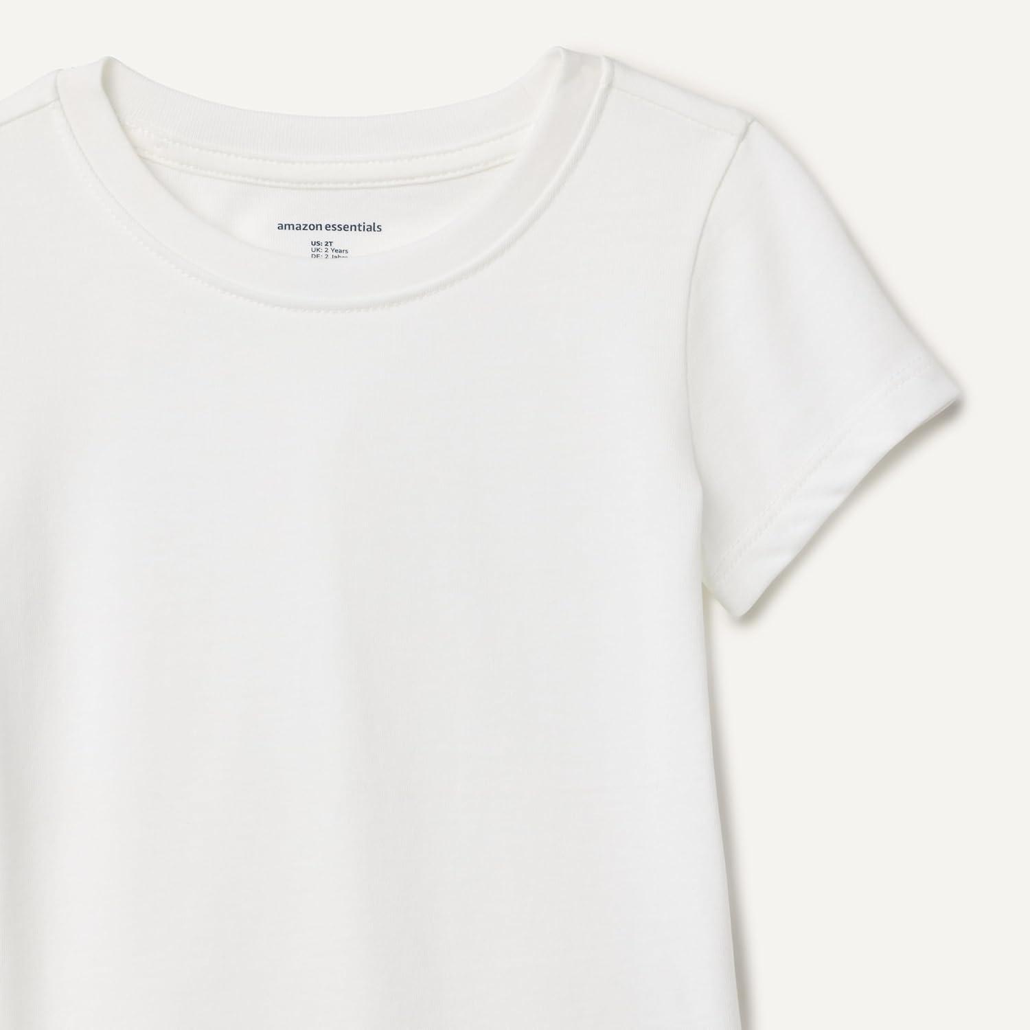 imageAmazon Essentials Girls and Toddlers ShortSleeve TShirtsWhite