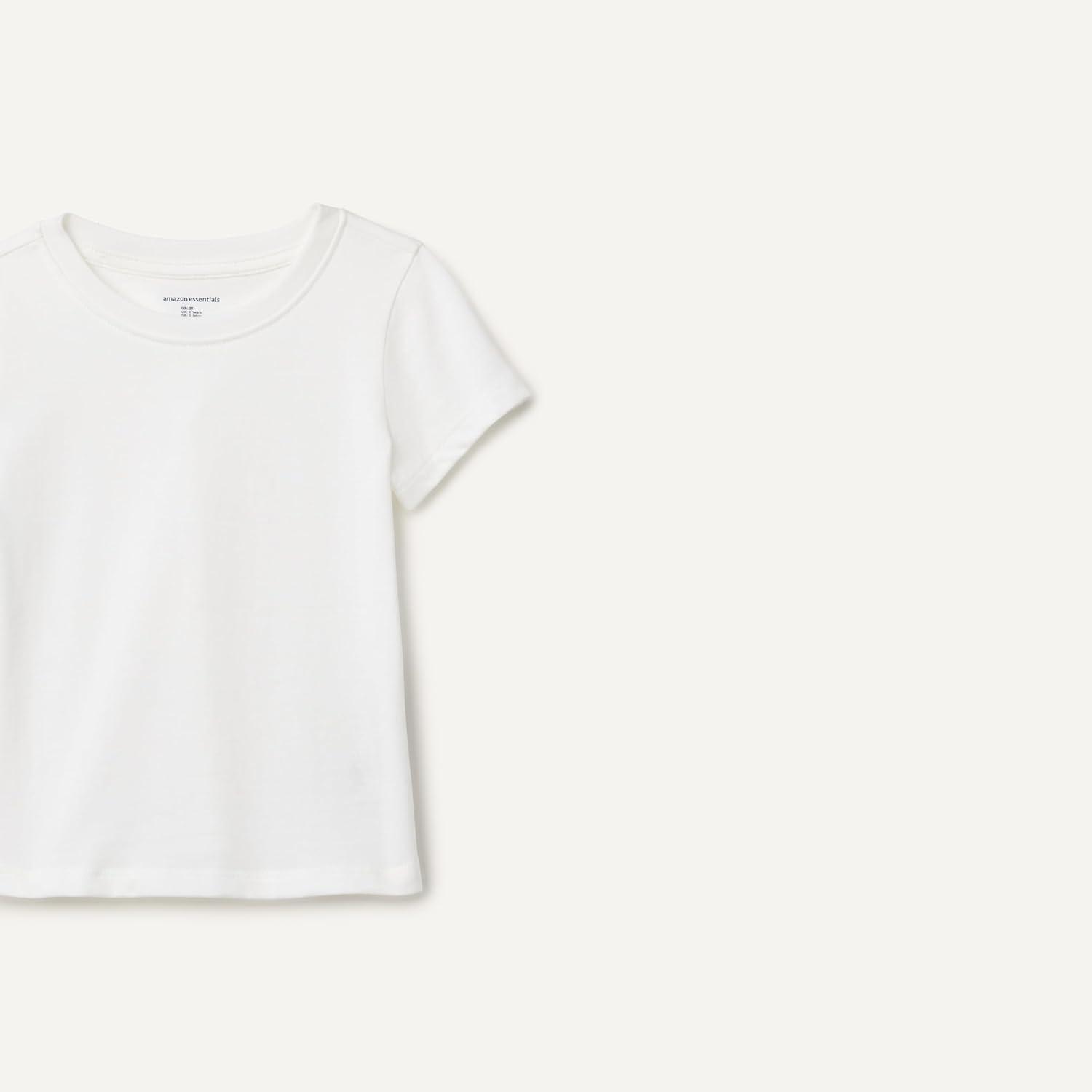 imageAmazon Essentials Girls and Toddlers ShortSleeve TShirtsWhite