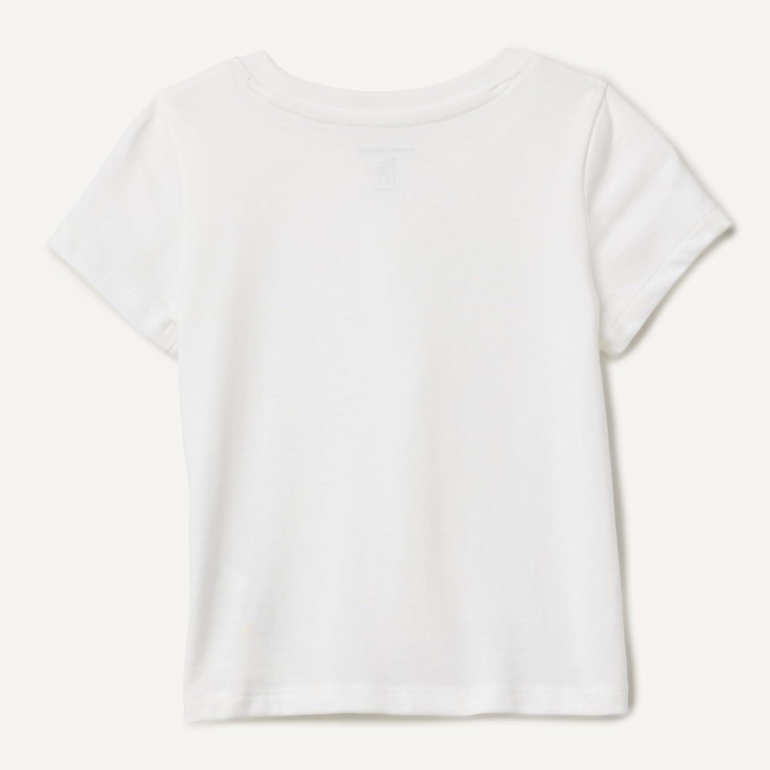 imageAmazon Essentials Girls and Toddlers ShortSleeve TShirtsWhite