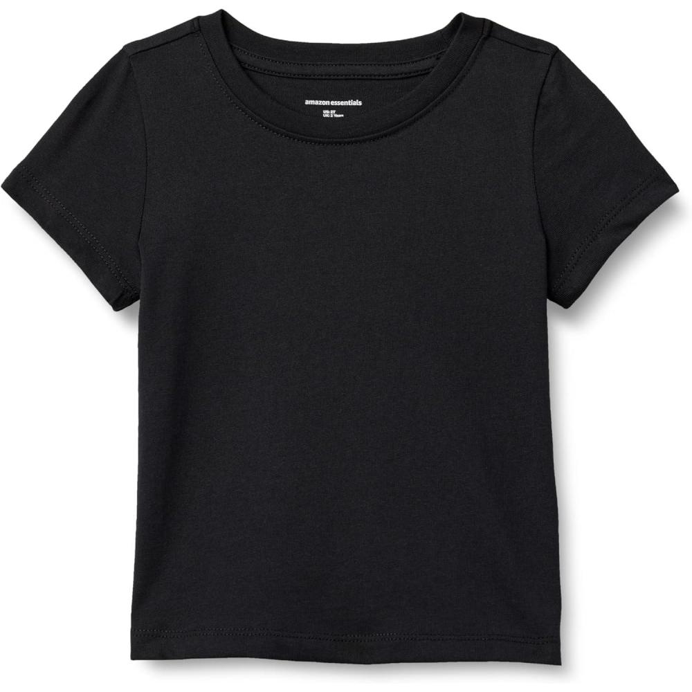 imageAmazon Essentials Girls and Toddlers ShortSleeve TShirtsBlack