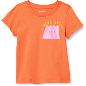 imageAmazon Essentials Girls and Toddlers ShortSleeve TShirtsBright Orange Jelly