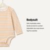 imageAmazon Essentials x Sofia Grainge Unisex Babies Long Sleeve Crew Neck Bodysuit Pack of 3IvoryLight CamelStripe