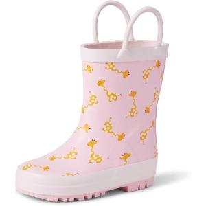 imageAmazon Essentials x Sofia Grainge Unisex Toddlers Waterproof Rubber Rain BootsLight Pink Giraffes