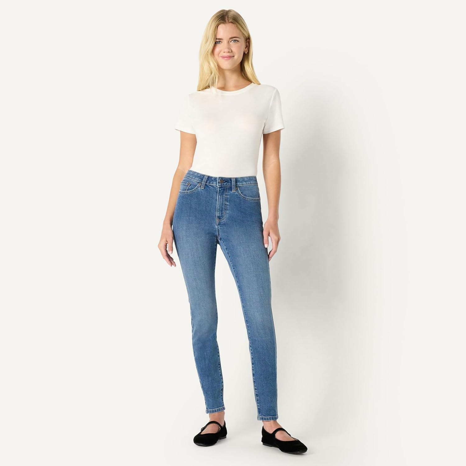 imageAmazon Essentials Womens High Stretch HighRise Skinny JeansMedium Blue