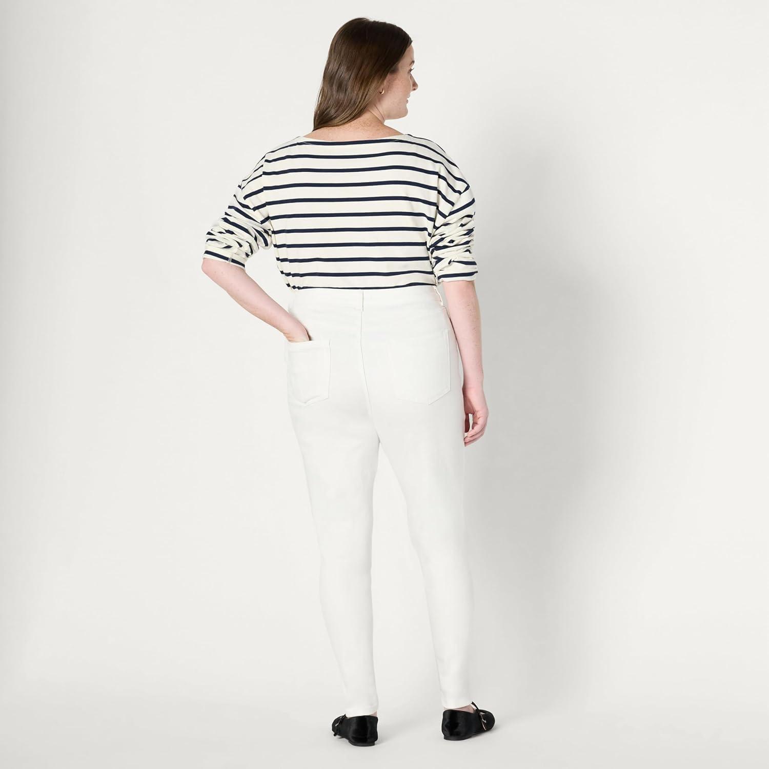 imageAmazon Essentials Womens High Stretch HighRise Skinny JeansWhite