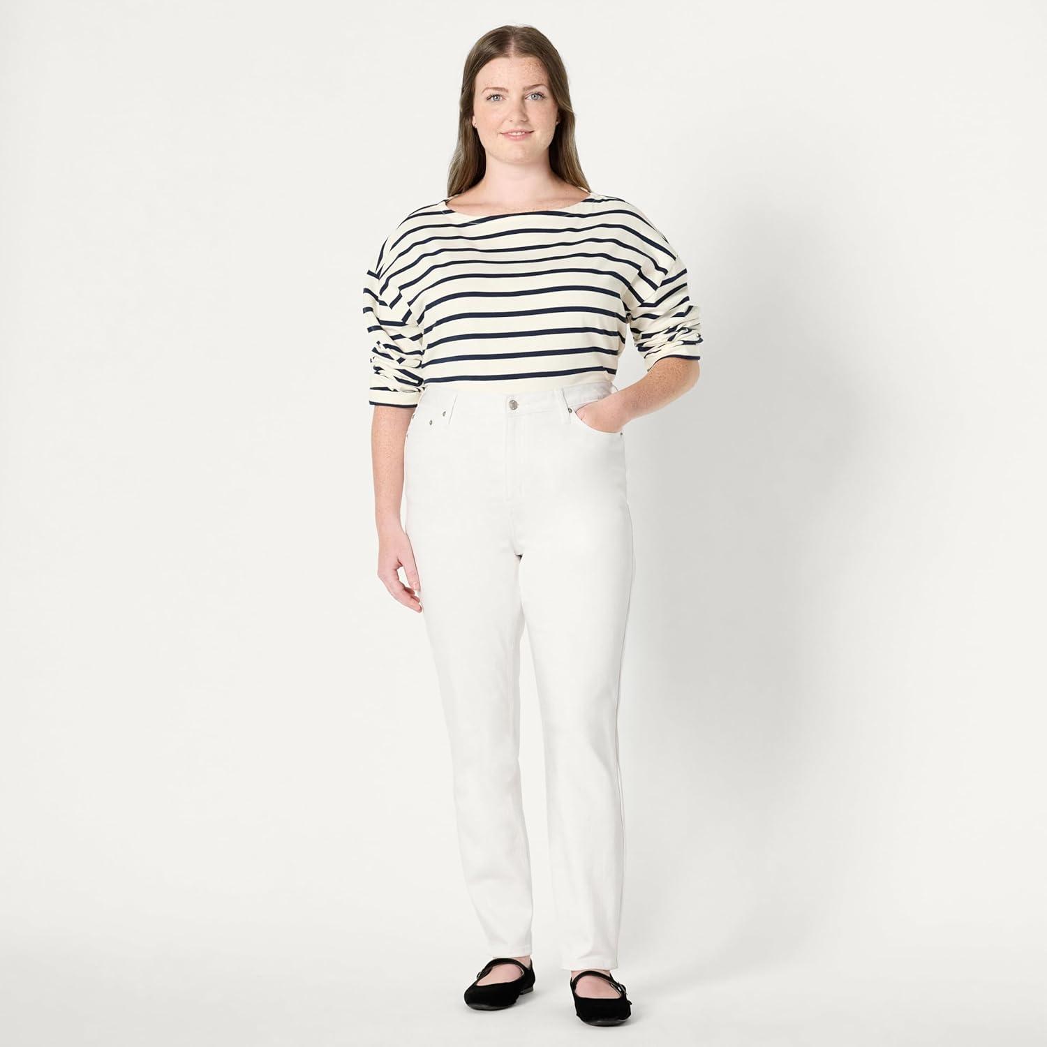 imageAmazon Essentials Womens High Stretch MidRise Skinny JeansWhite