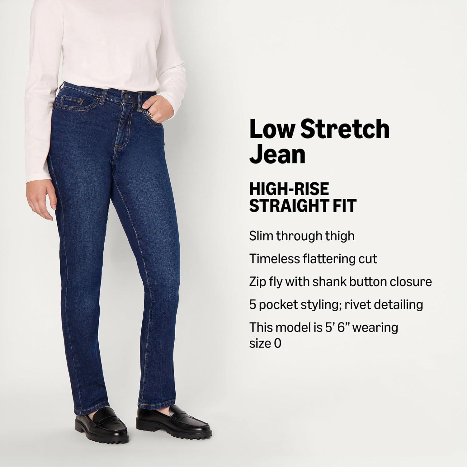 imageAmazon Essentials Womens HighRise Straight Leg JeanDark Shadow Wash