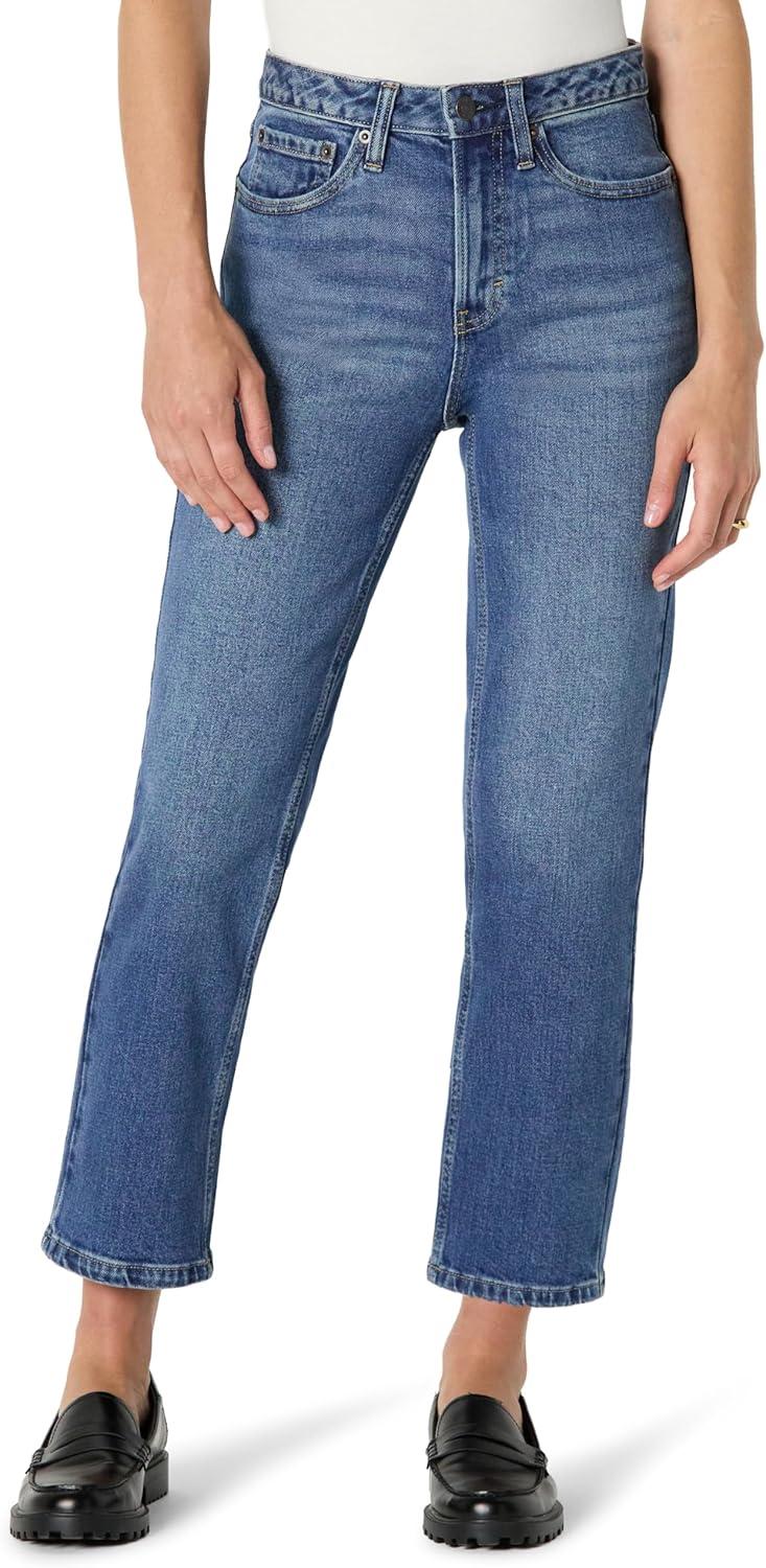 imageAmazon Essentials Womens HighRise Straight Leg JeanMedium Blue Vintage