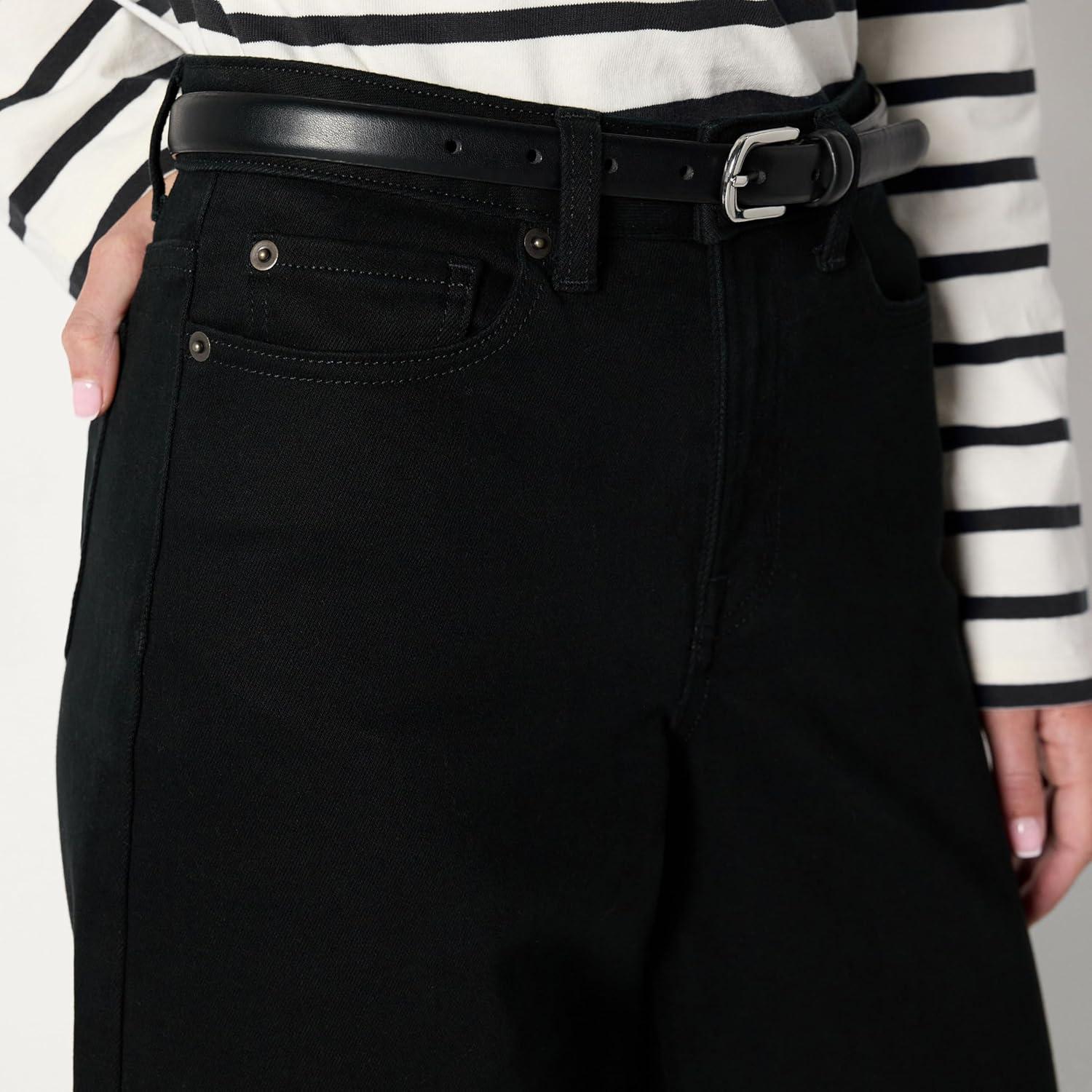 imageAmazon Essentials Womens Low Stretch HighRise Wide Leg JeanBlack