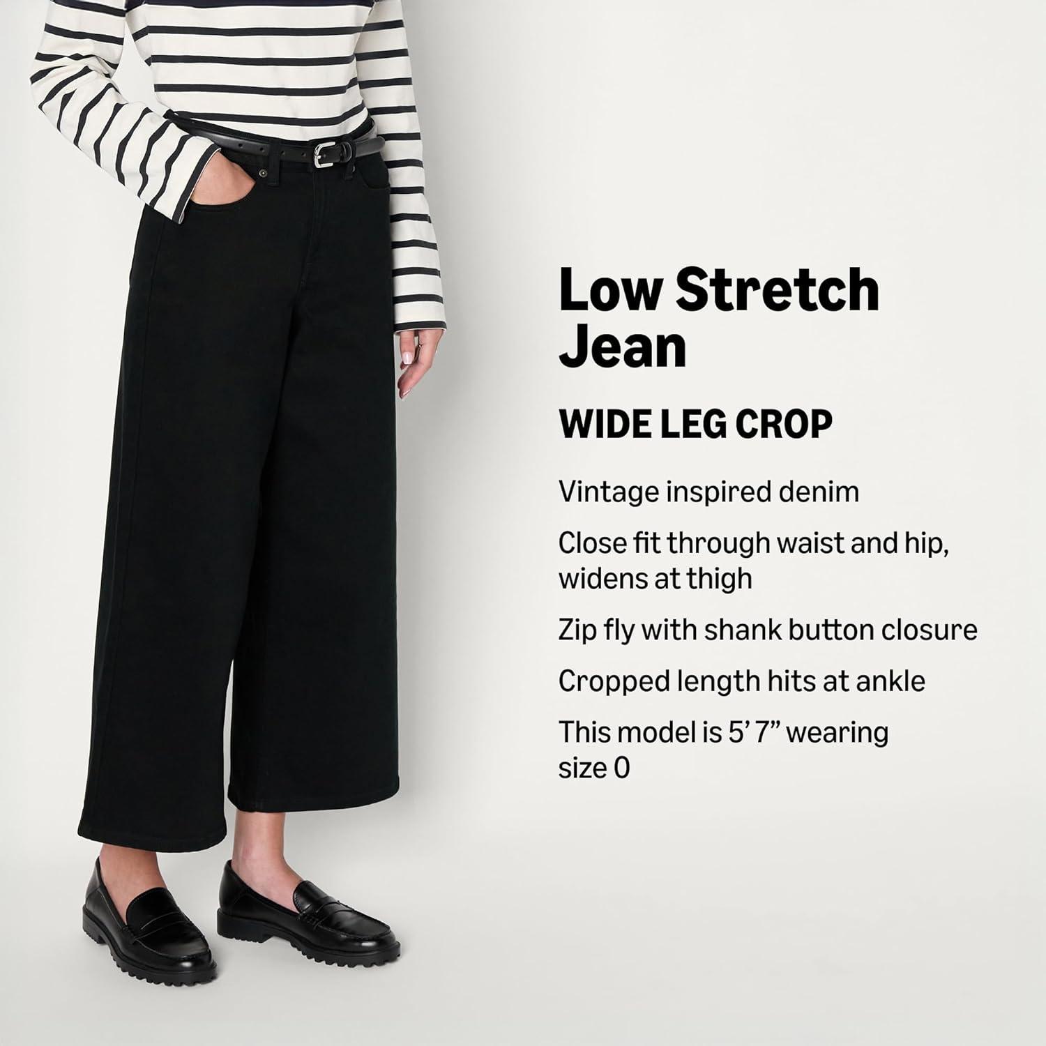 imageAmazon Essentials Womens Low Stretch HighRise Wide Leg JeanBlack