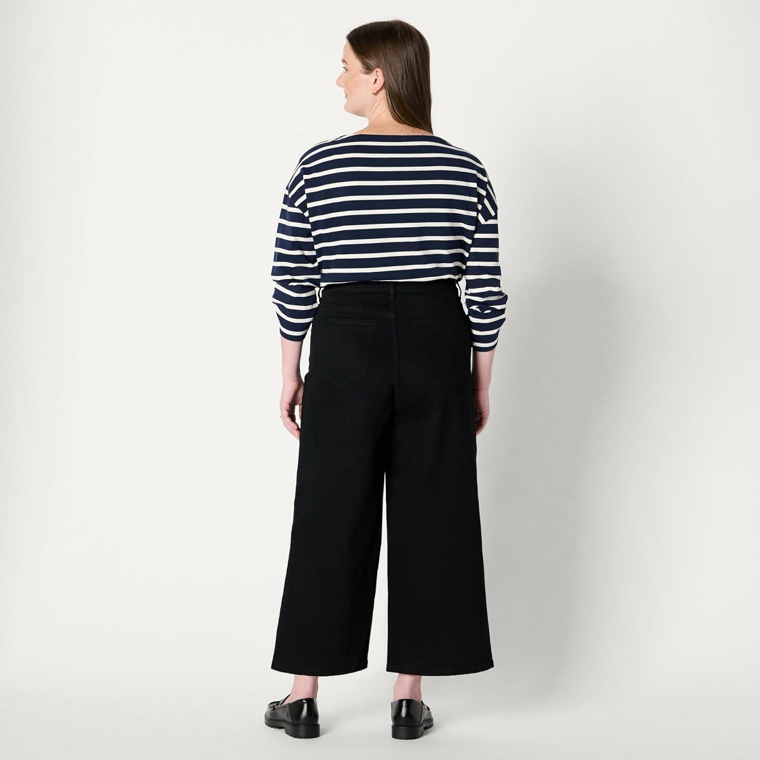 imageAmazon Essentials Womens Low Stretch HighRise Wide Leg JeanBlack