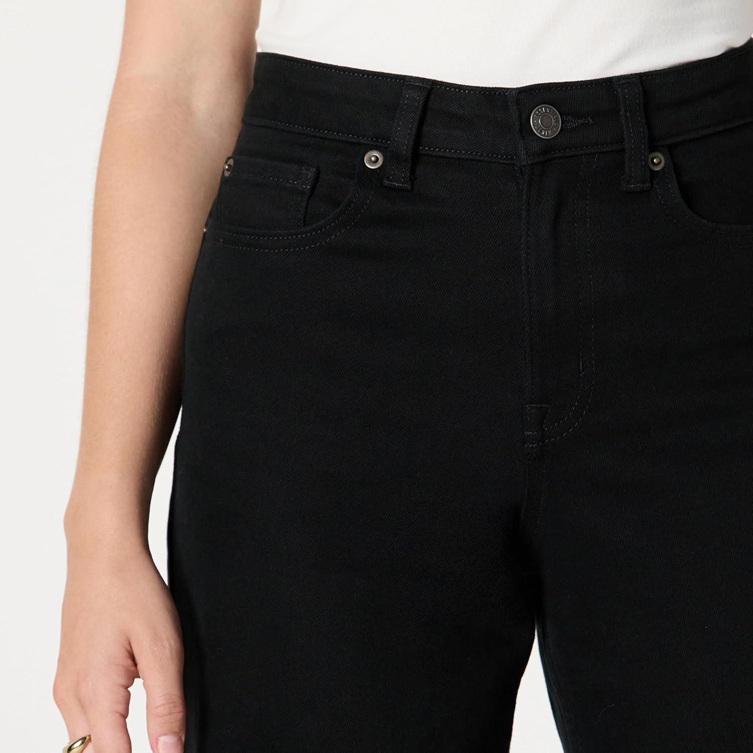 imageAmazon Essentials Womens Low Stretch HighRise Wide Leg JeanBlack