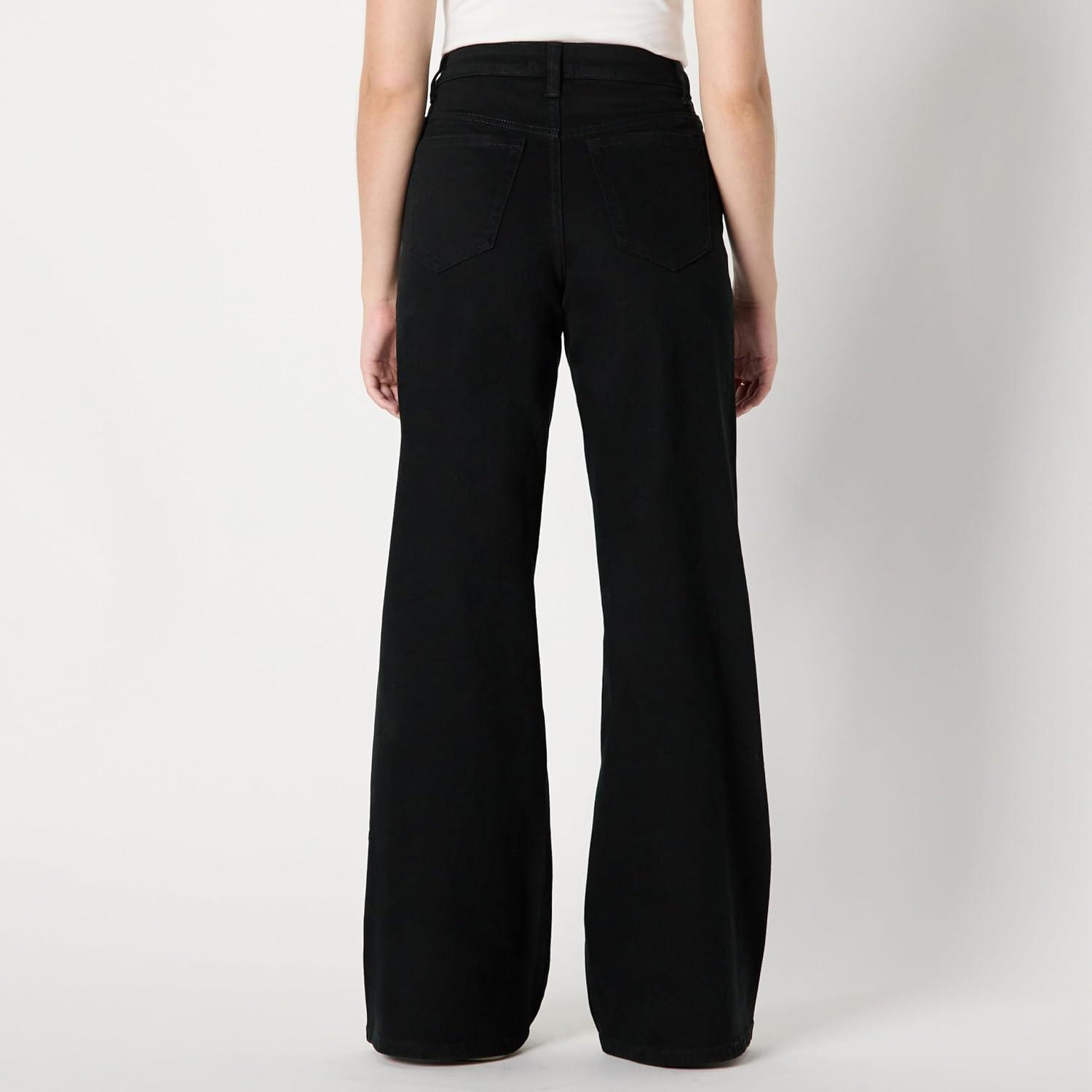 imageAmazon Essentials Womens Low Stretch HighRise Wide Leg JeanBlack