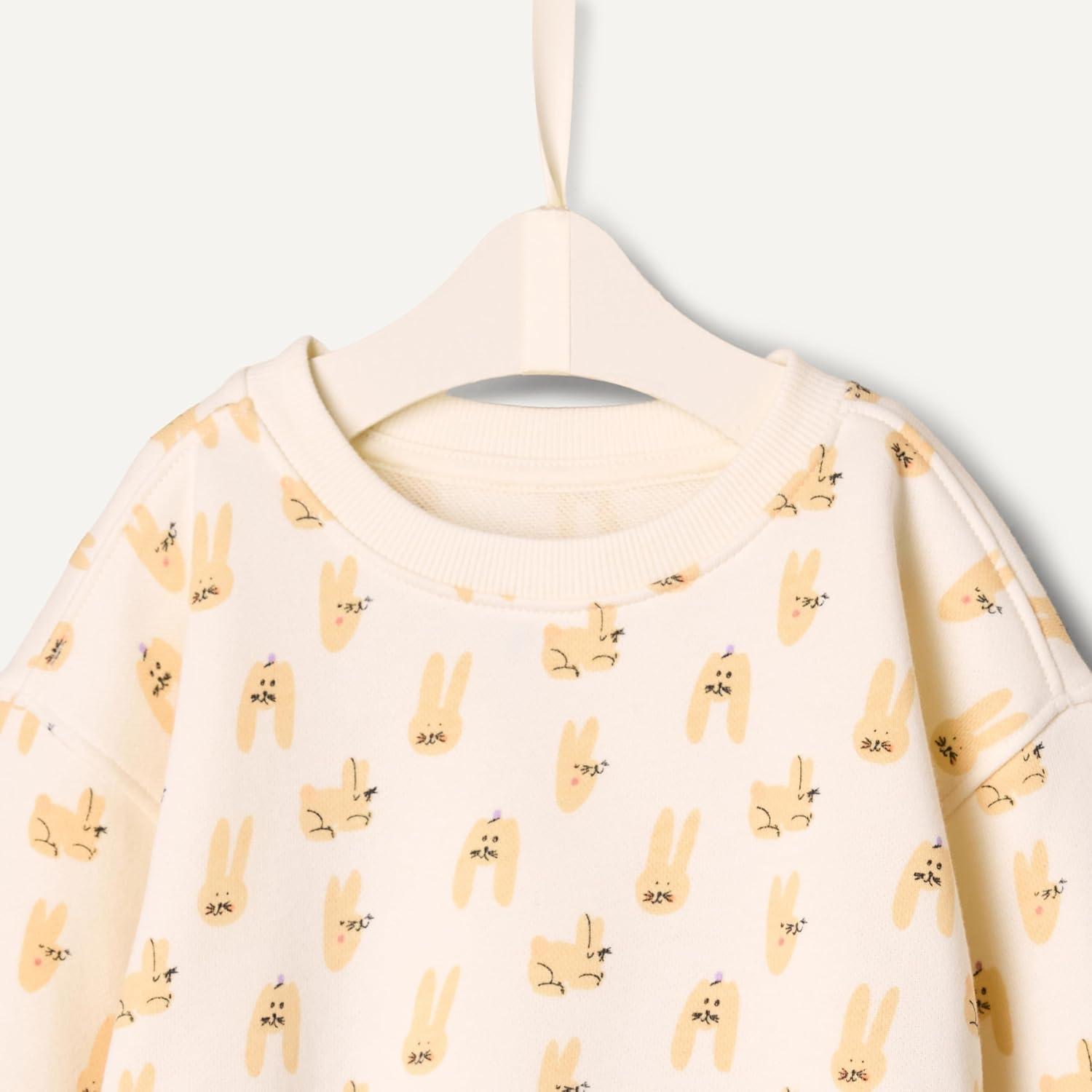 imageAmazon Essentials x Sofia Grainge Unisex Toddlers and Babies Sweatshirt ampamp Sweatpant SetIvory Taupe Rabbits