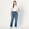 imageAmazon Essentials Womens HighRise Straight Leg JeanMedium Blue Vintage