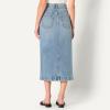 imageAmazon Essentials Womens Low Stretch RegularFit HighRise Long Jean SkirtAuthentic Medium Wash