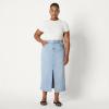 imageAmazon Essentials Womens Low Stretch RegularFit HighRise Long Jean SkirtIced Light Wash