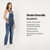 imageAmazon Essentials Womens Medium Stretch Denim RelaxedFit Straight Leg OverallsClassic Medium Wash
