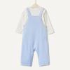 imageAmazon Essentials x Sofia Grainge Unisex Babies Velour Overall and Long Sleeve Bodysuit Set Pack of 2IvoryLight Blue