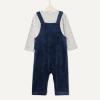 imageAmazon Essentials x Sofia Grainge Unisex Babies Velour Overall and Long Sleeve Bodysuit Set Pack of 2NavySheep