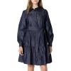 imageAmazon Essentials Womens Fit and Flare Denim Chambray LongSleeve Tiered ShirtdressRinse