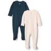 imageAmazon Essentials x Sofia Grainge Unisex Babies Cotton Footed Sleep and Play Bodysuit Pack of 2IvoryNavy