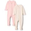 imageAmazon Essentials x Sofia Grainge Unisex Babies Cotton Footed Sleep and Play Bodysuit Pack of 2IvoryPink