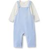 imageAmazon Essentials x Sofia Grainge Unisex Babies Velour Overall and Long Sleeve Bodysuit Set Pack of 2IvoryLight Blue