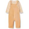 imageAmazon Essentials x Sofia Grainge Unisex Babies Velour Overall and Long Sleeve Bodysuit Set Pack of 2Light CamelStripe