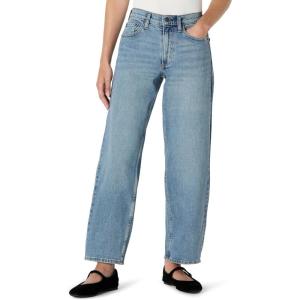 imageAmazon Essentials Womens Low Stretch HighRise Barrel Leg JeansAuthentic Medium Wash