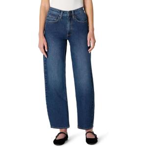 imageAmazon Essentials Womens Low Stretch HighRise Barrel Leg JeansStone Dark Wash
