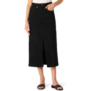imageAmazon Essentials Womens Low Stretch RegularFit HighRise Long Jean SkirtBlack