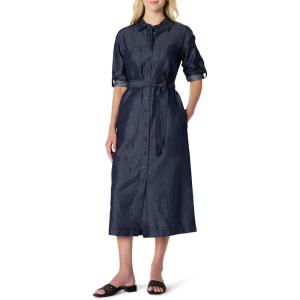imageAmazon Essentials Womens RegularFit Denim Chambray LongSleeve ButtonUp Midi DressRinse