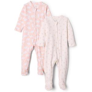 imageAmazon Essentials x Sofia Grainge Unisex Babies Cotton Footed Sleep and Play Bodysuit Pack of 2Pink Bunny Bear