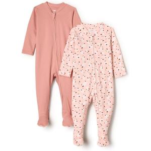 imageAmazon Essentials x Sofia Grainge Unisex Babies Cotton Footed Sleep and Play Bodysuit Pack of 2SheepTerracotta