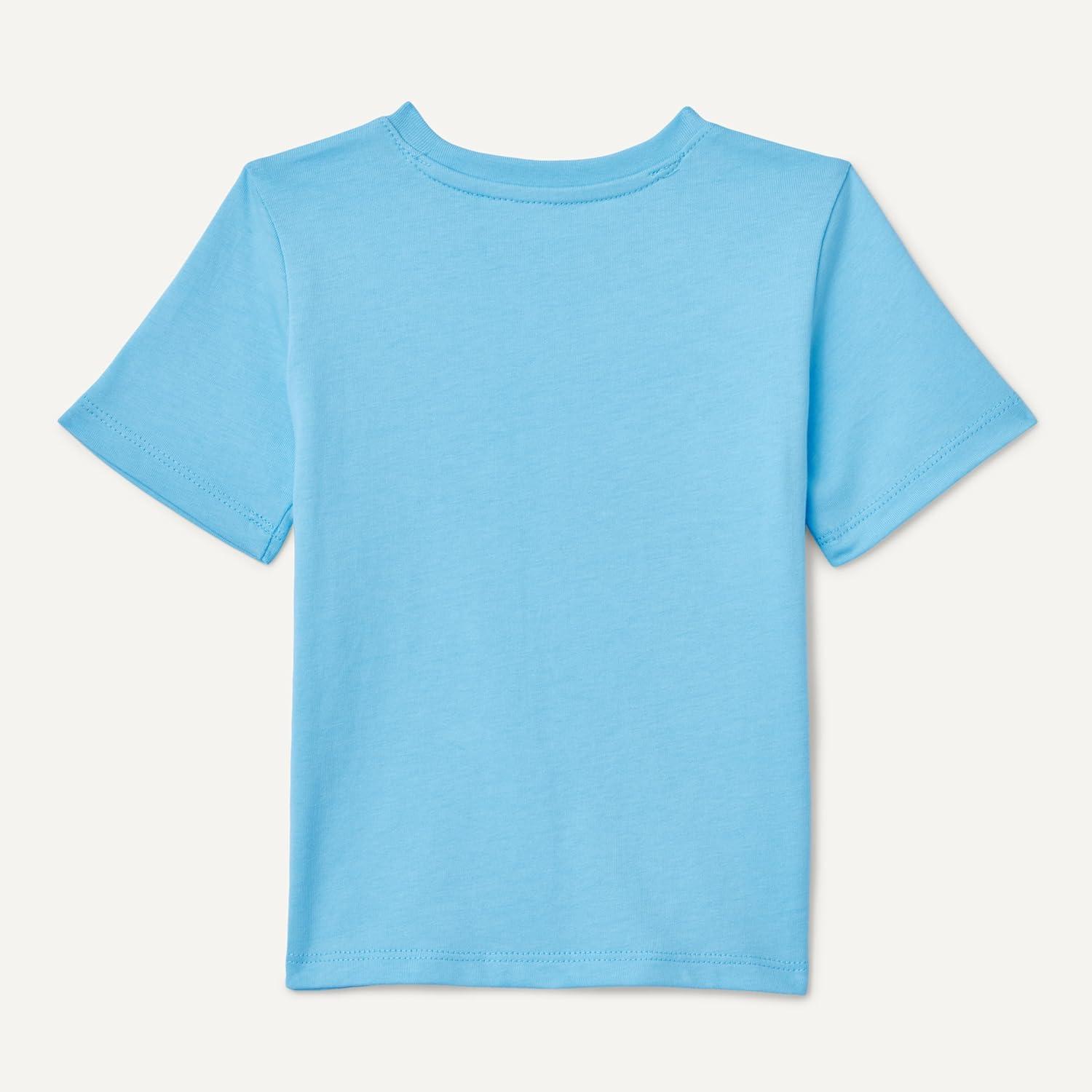 imageAmazon Essentials Boys ShortSleeve TShirtsLight Blue Skater Dog