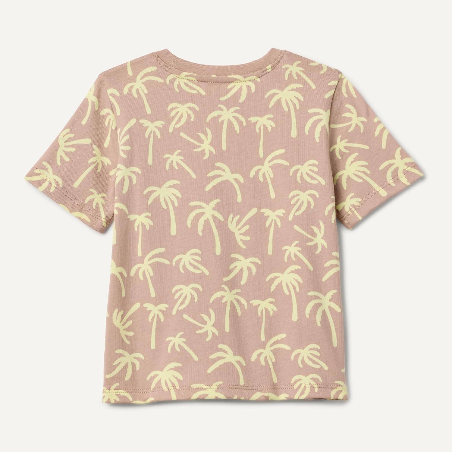 imageAmazon Essentials Boys ShortSleeve TShirtsMushroom Brown Palms