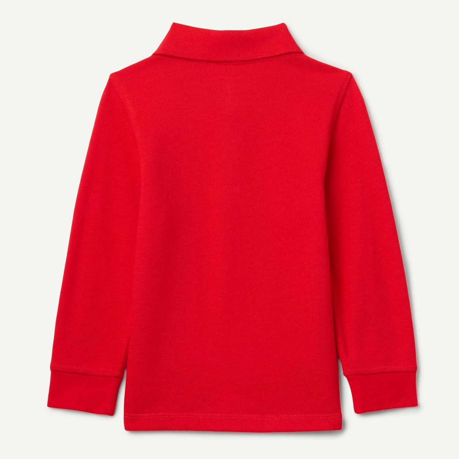 imageAmazon Essentials Boys and Toddlers LongSleeve Pique Polo Shirts MultipacksBright Poppy Red