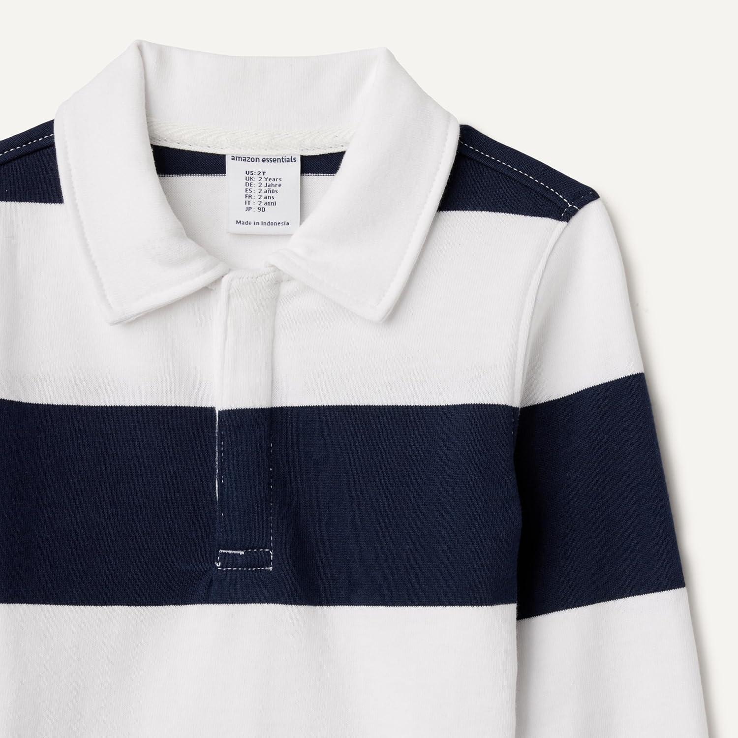 imageAmazon Essentials Boys and Toddlers Rugby Polo ShirtNavy White Rugby Stripe