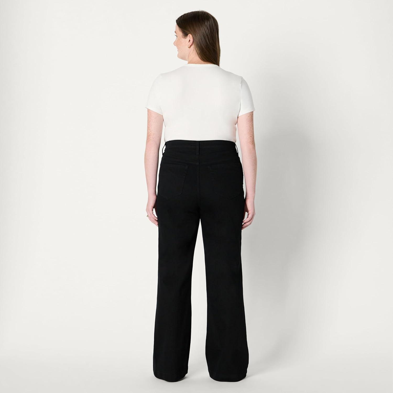 imageAmazon Essentials Womens High Stretch HighRise Flare JeansBlack