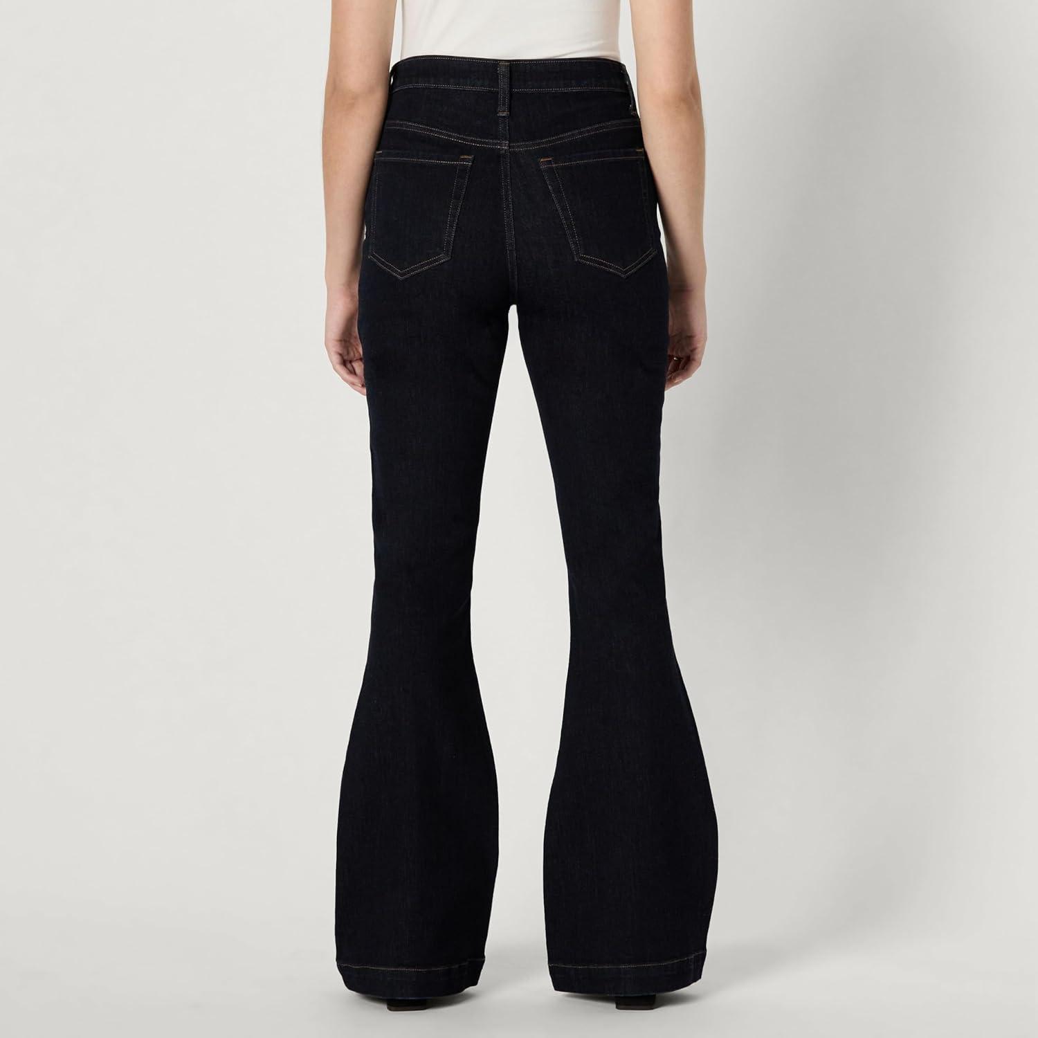 imageAmazon Essentials Womens High Stretch HighRise Flare JeansRinse