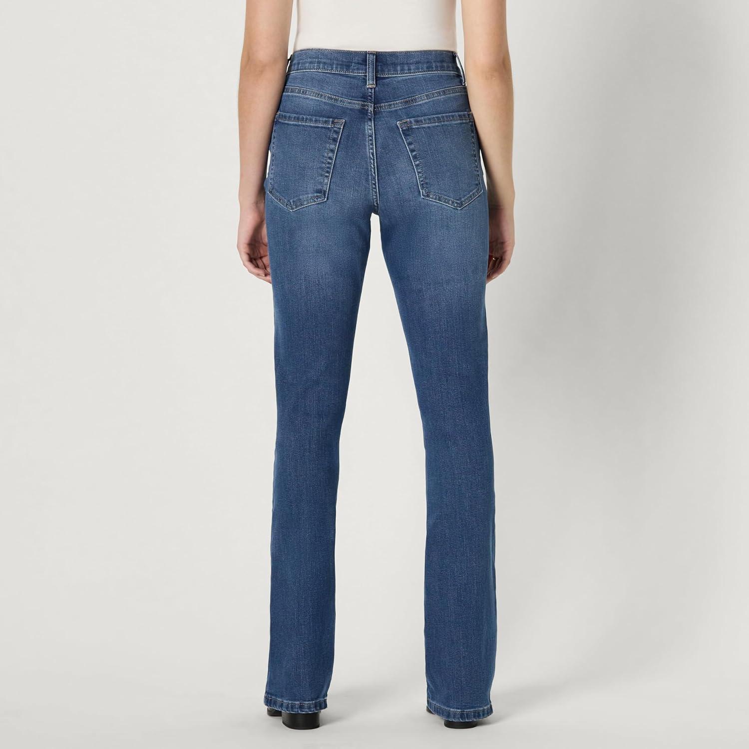 imageAmazon Essentials Womens High Stretch SlimFit MidRise Bootcut JeansClassic Medium Wash