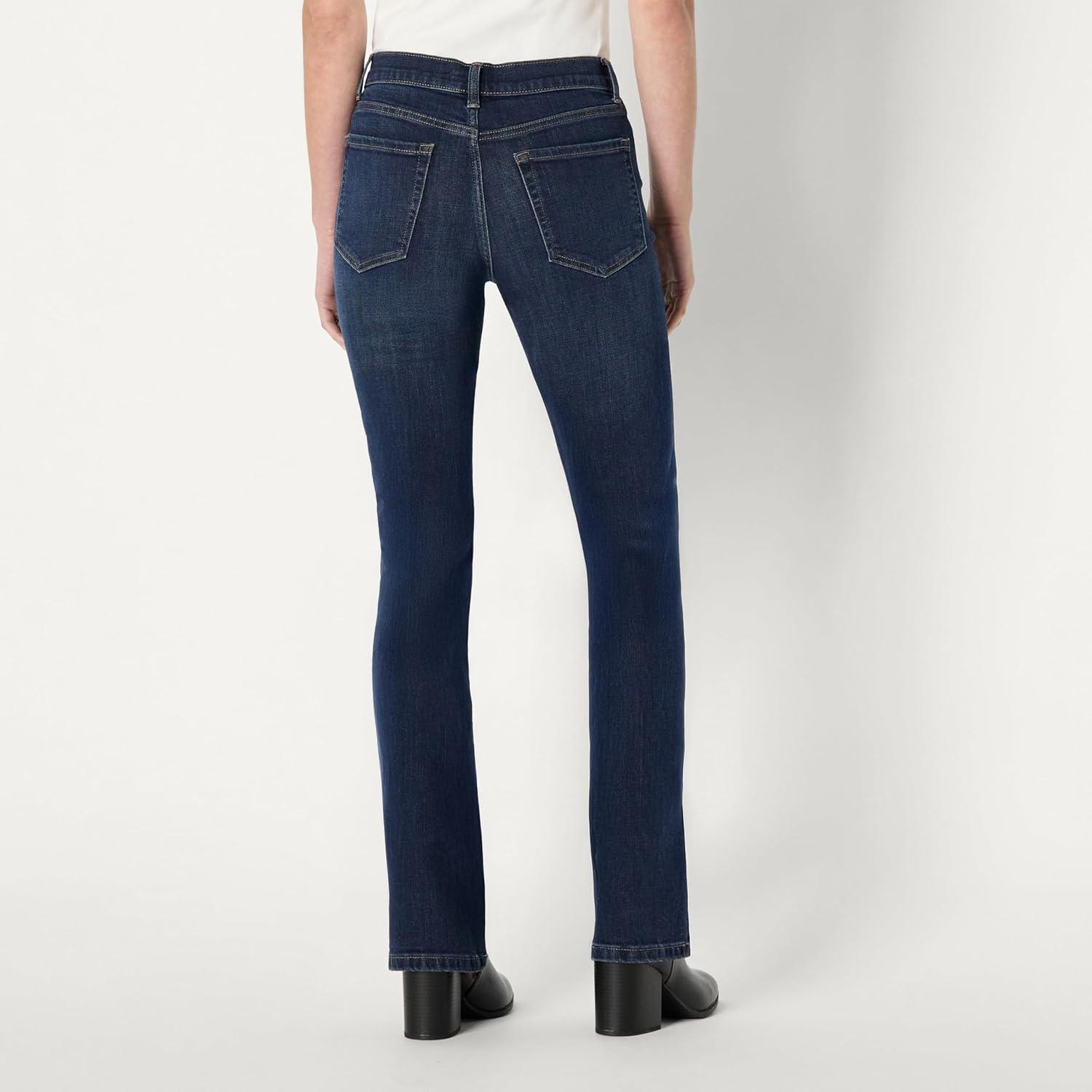 imageAmazon Essentials Womens High Stretch SlimFit MidRise Bootcut JeansDark Midnight Wash